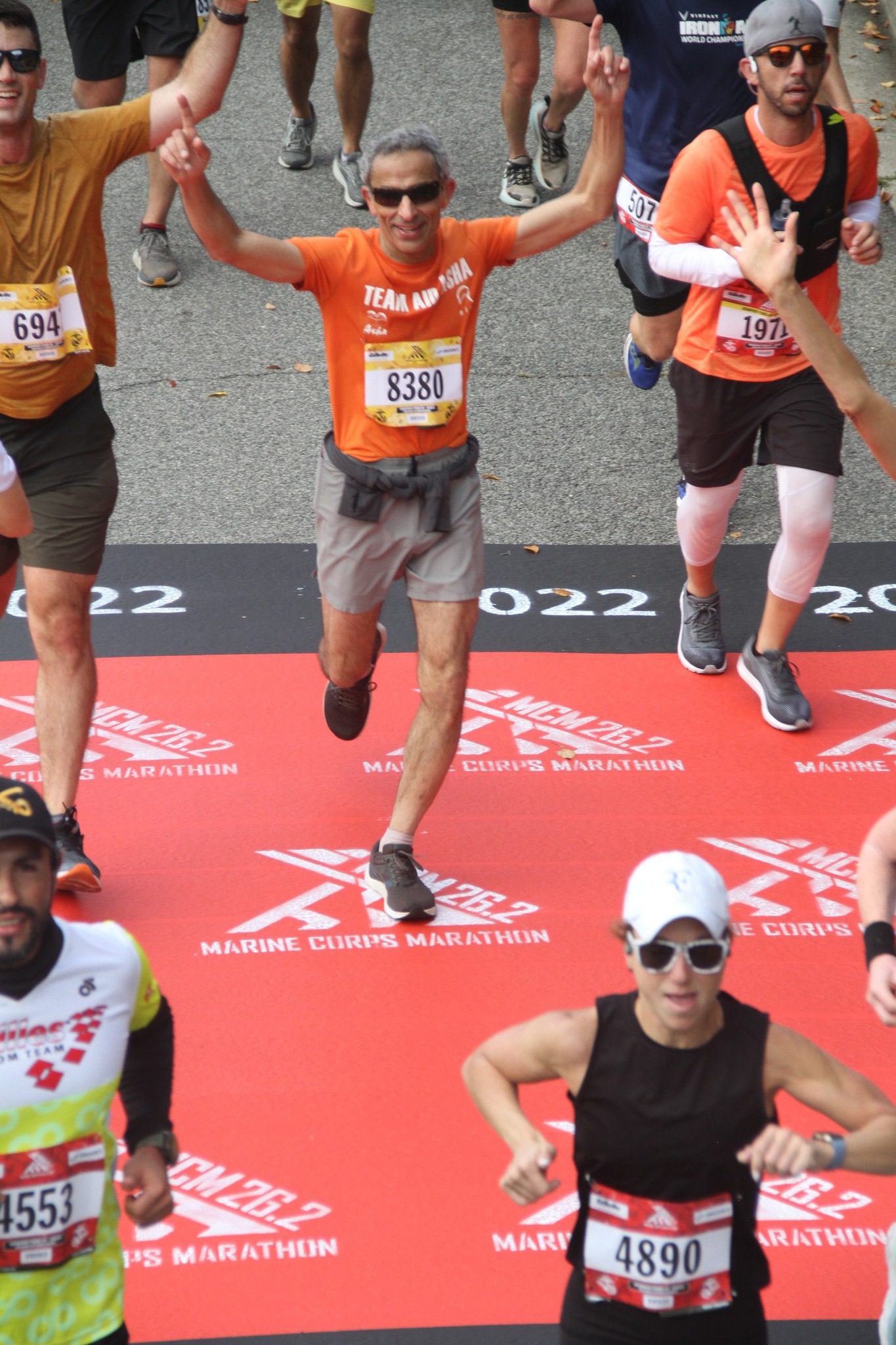 Beautiful fall foliage team photo